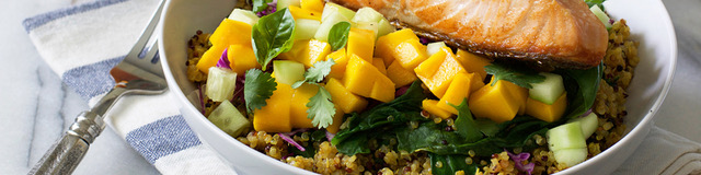 Salmon, Mango, and Quinoa Bowl